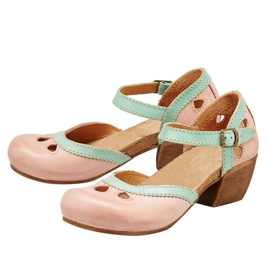 Block-heel Color Block Princess Women's Casual Shoes - Elisina