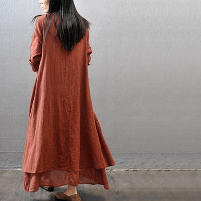 MANUELLA® Robe ample en lin à manches longues - Benetty