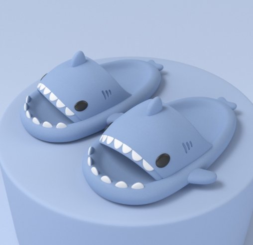 Adult's Slippers Indoor Outdoor Funny Shark Cartoon - Benetty